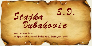 Stajka Dubaković vizit kartica
